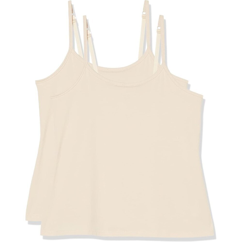 Women's Plus Size Tank Top Camisole Pack 2 Stretch Cotton Blend Comfortable